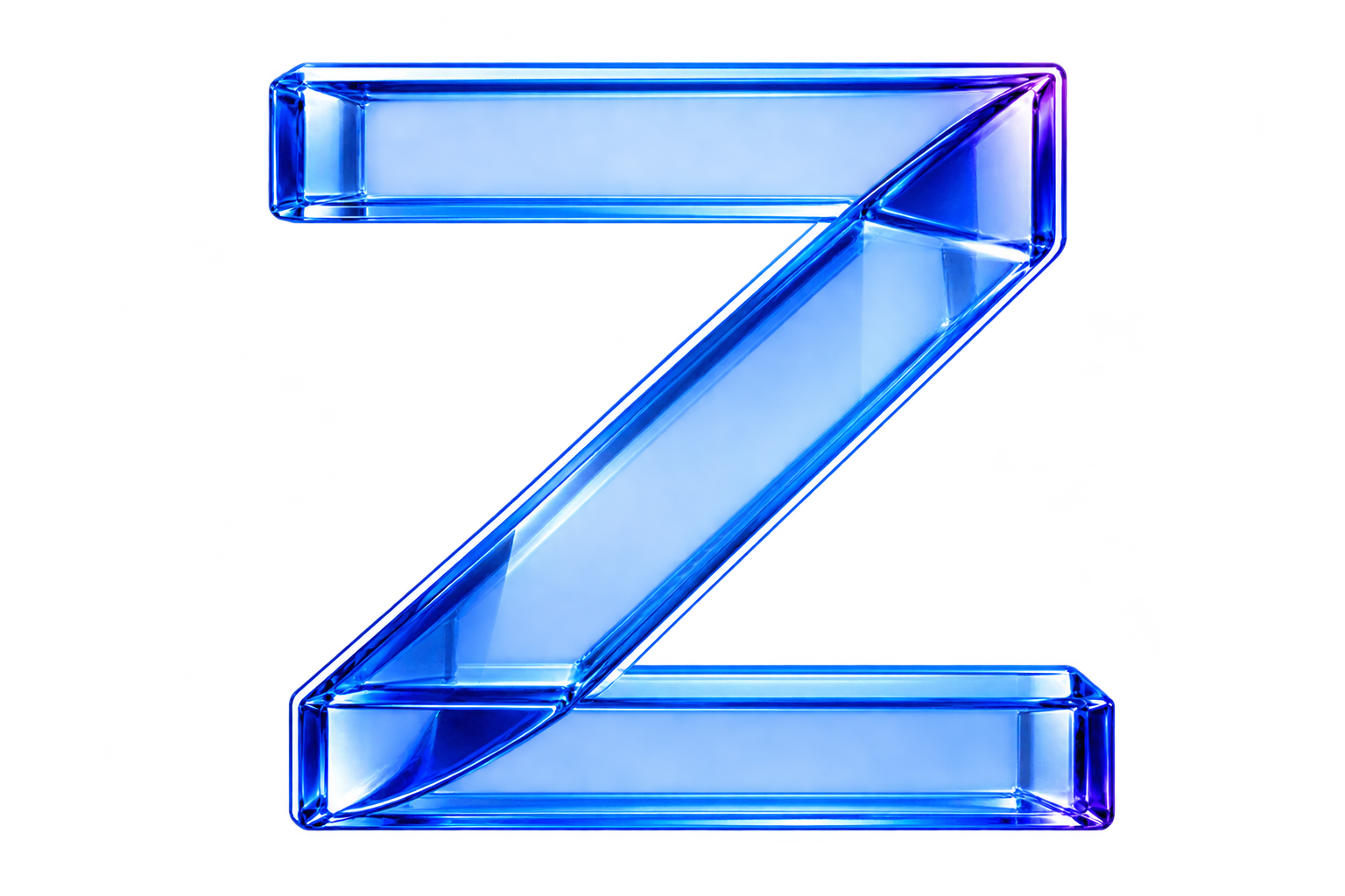 Z Zhou 蓝色玻璃字母个人标识